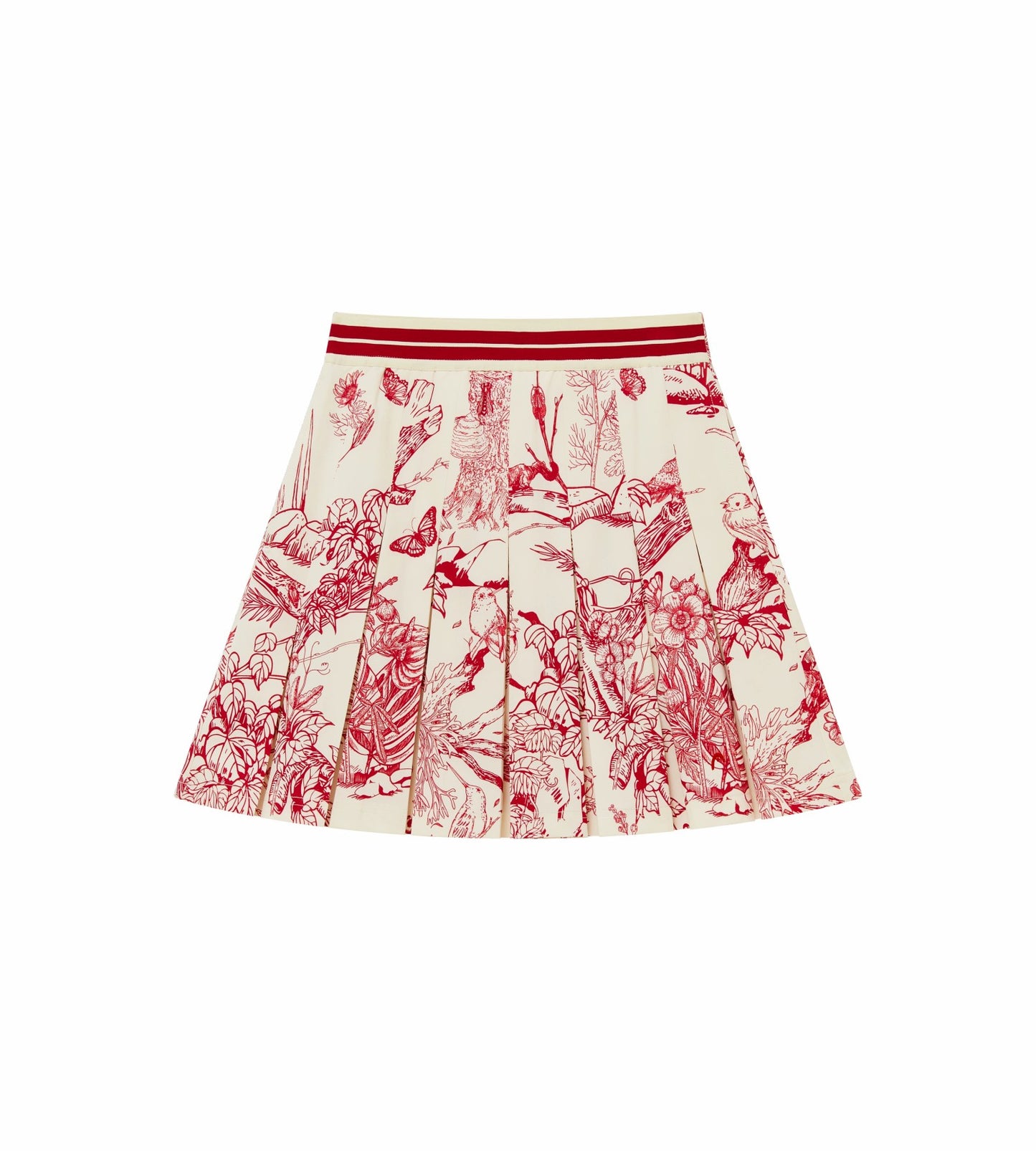 Head Golf Box Pleat Skirt - Cream/Red/Forest