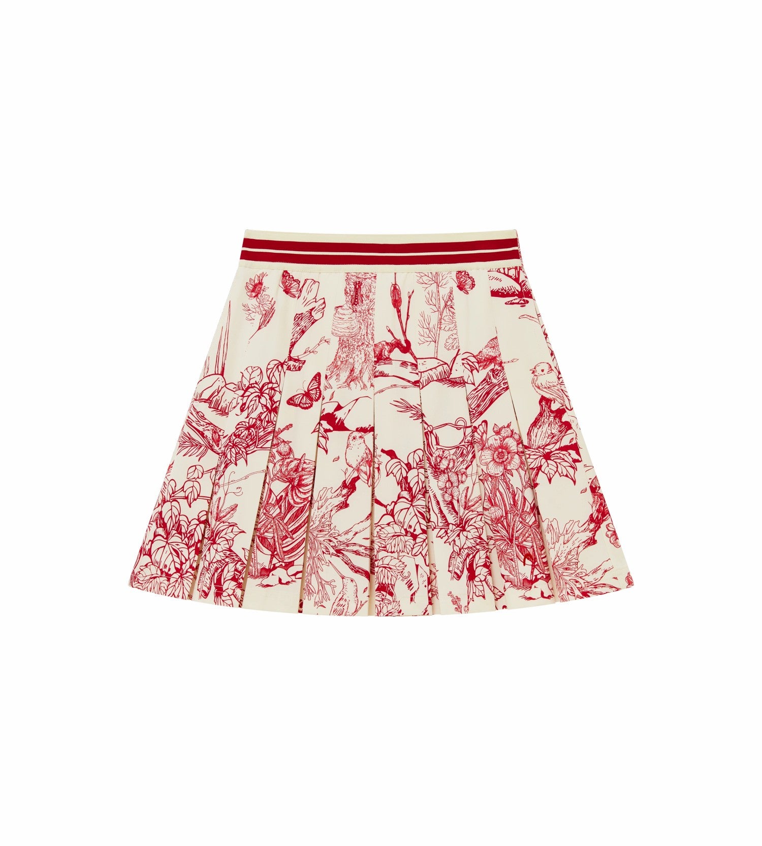 Head Golf Box Pleat Skirt - Cream/Red/Forest