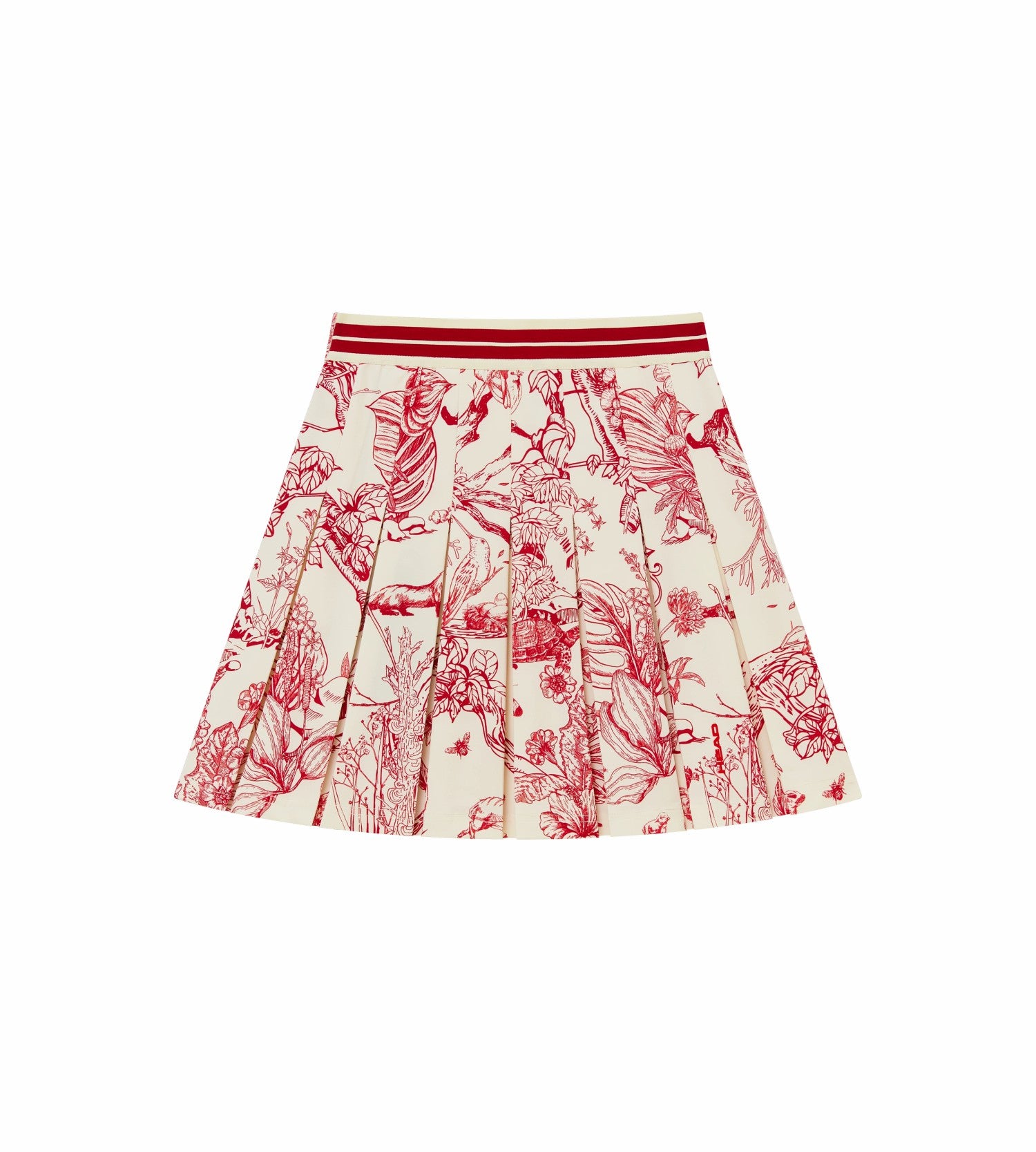 Head Golf Box Pleat Skirt - Cream/Red/Forest