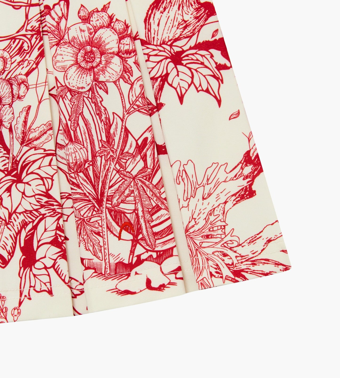 Head Golf Box Pleat Skirt - Cream/Red/Forest