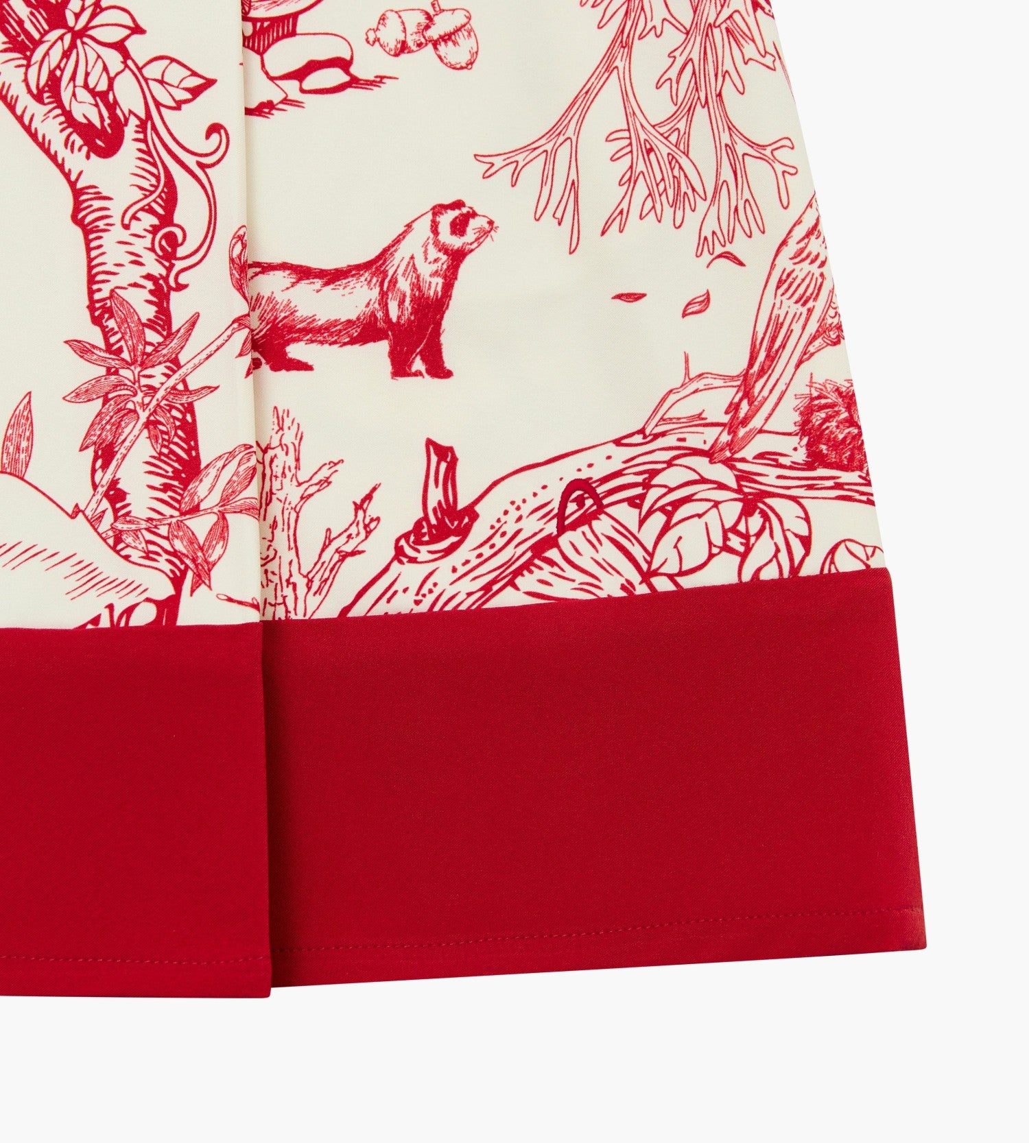 Head Golf Bound Box Pleat Skirt - Cream/Red/Forest