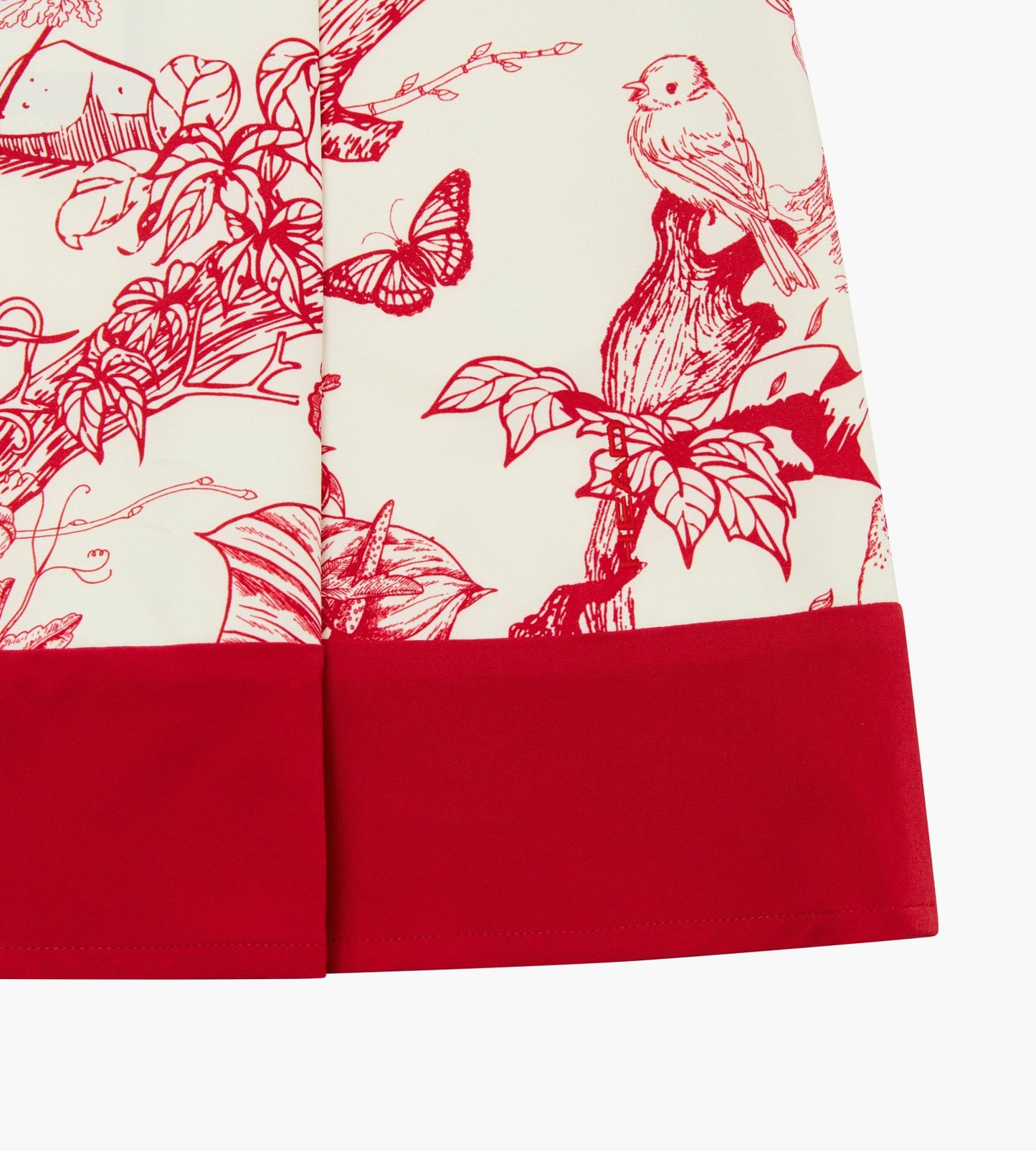 Head Golf Bound Box Pleat Skirt - Cream/Red/Forest