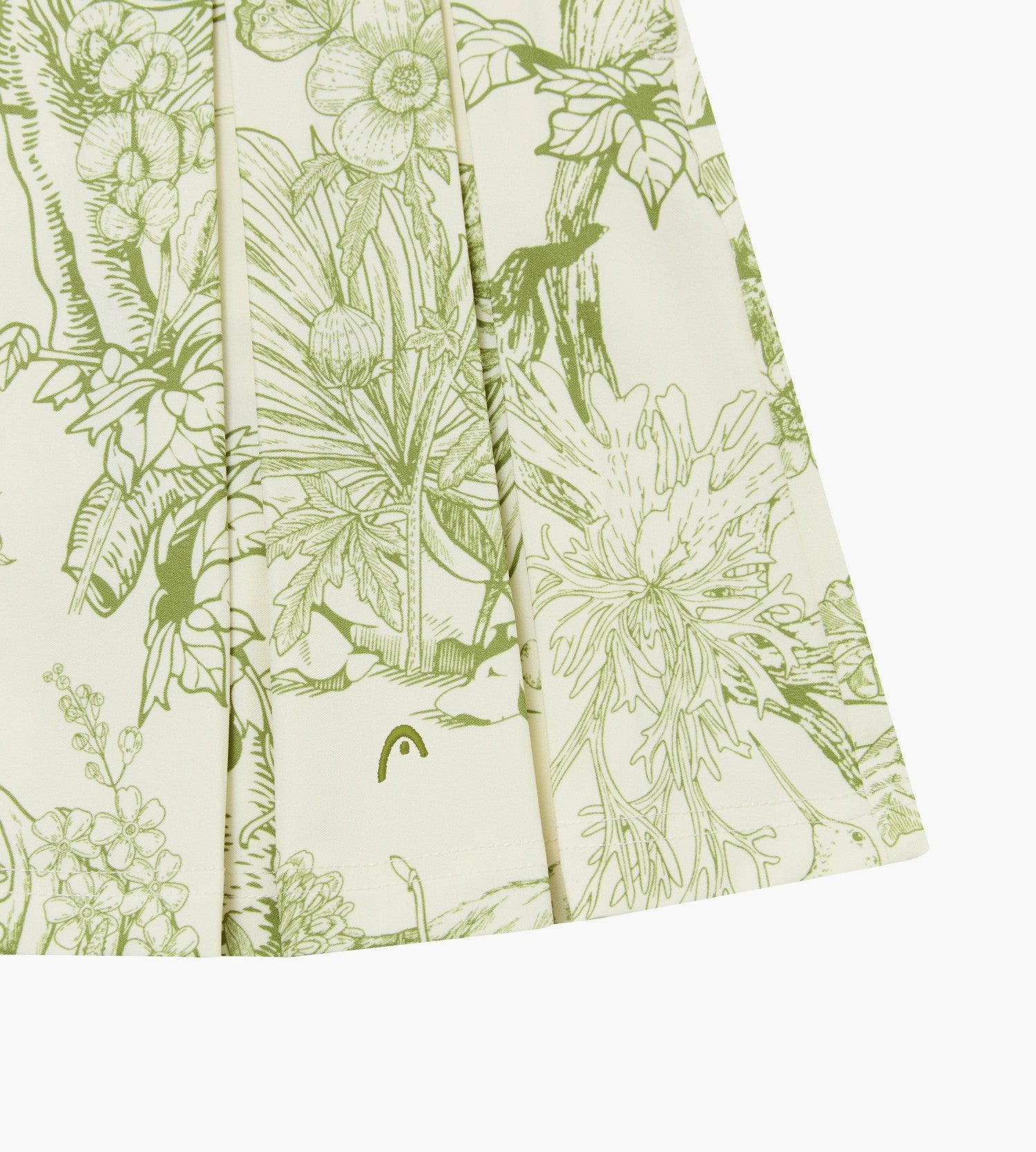 Head Golf Box Pleat Skirt - Cream/Green/Forest