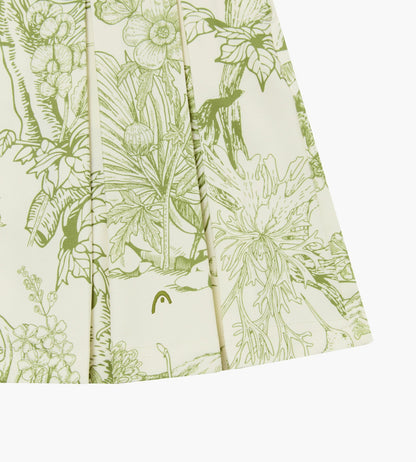 Head Golf Box Pleat Skirt - Cream/Green/Forest
