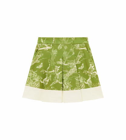 Head Golf Bound Box Pleat Skirt - Green/White/Forest