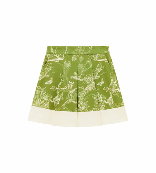 Head Golf Bound Box Pleat Skirt - Green/White/Forest