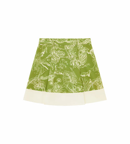 Head Golf Bound Box Pleat Skirt - Green/White/Forest