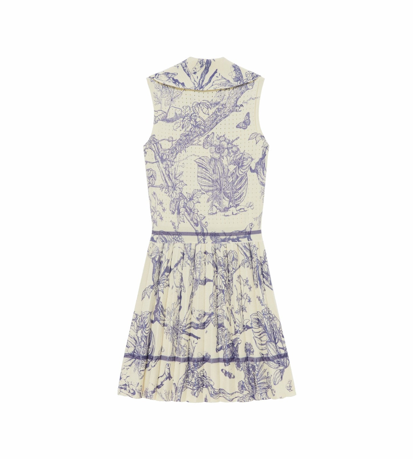 Head Golf Knit Pleat Dress - Cream/Blue/Forest