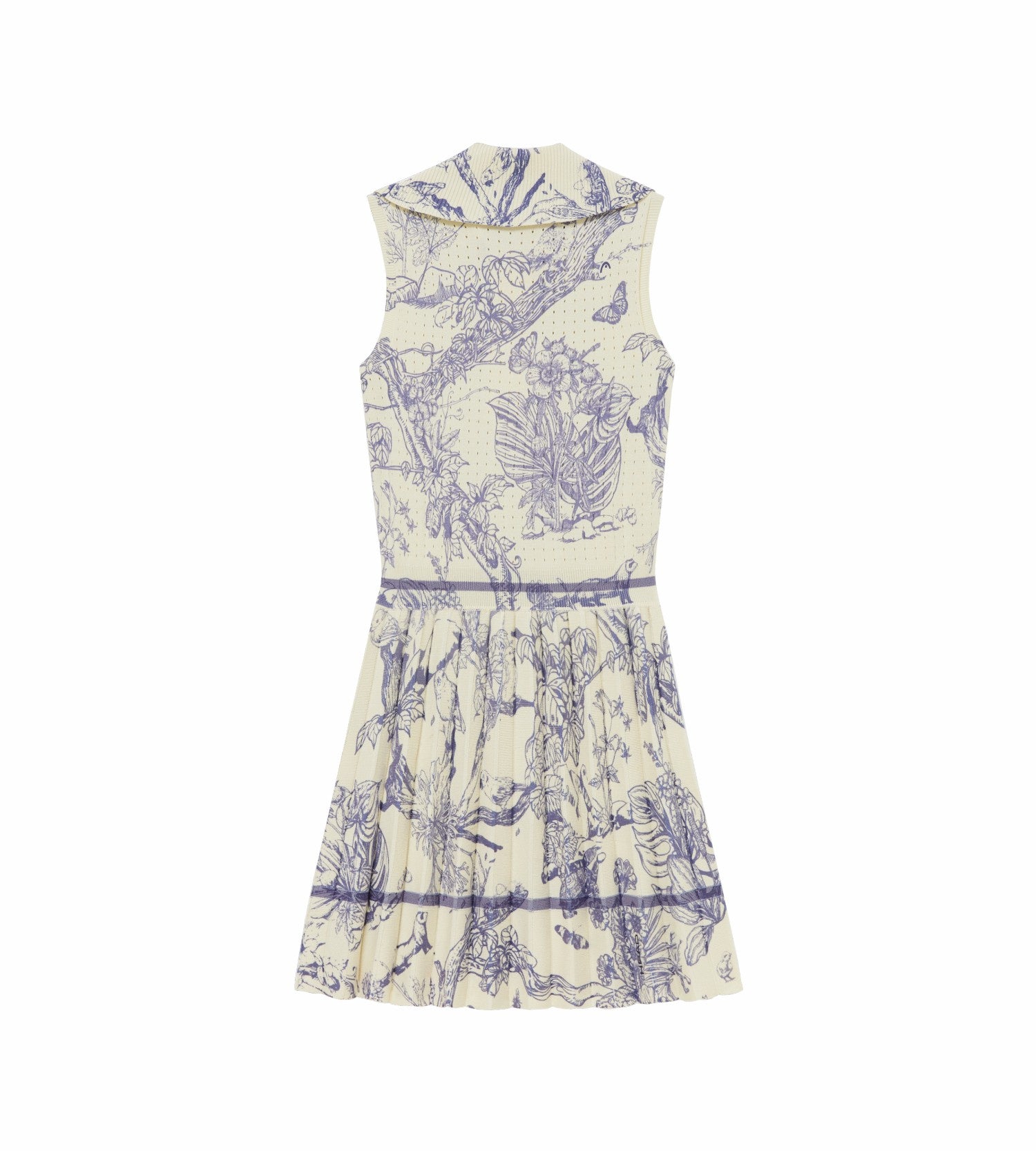 Head Golf Knit Pleat Dress - Cream/Blue/Forest