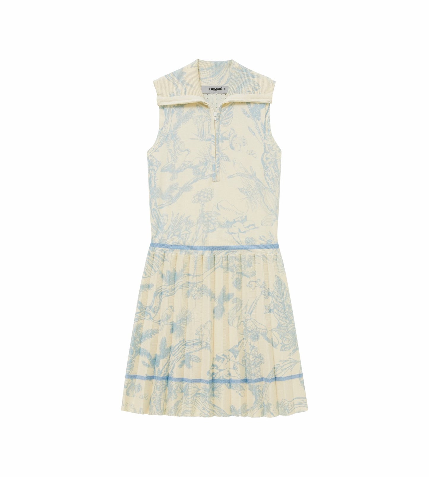 Head Golf Womens Knit Pleat Dress - Blue-Botanical
