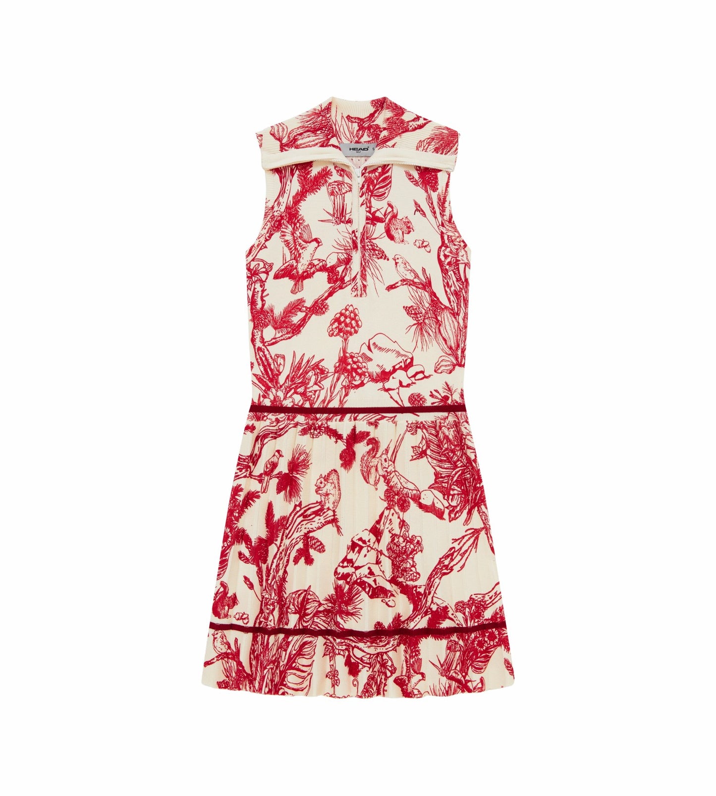 Head Golf Womens Knit Pleat Dress - Red-Botanical