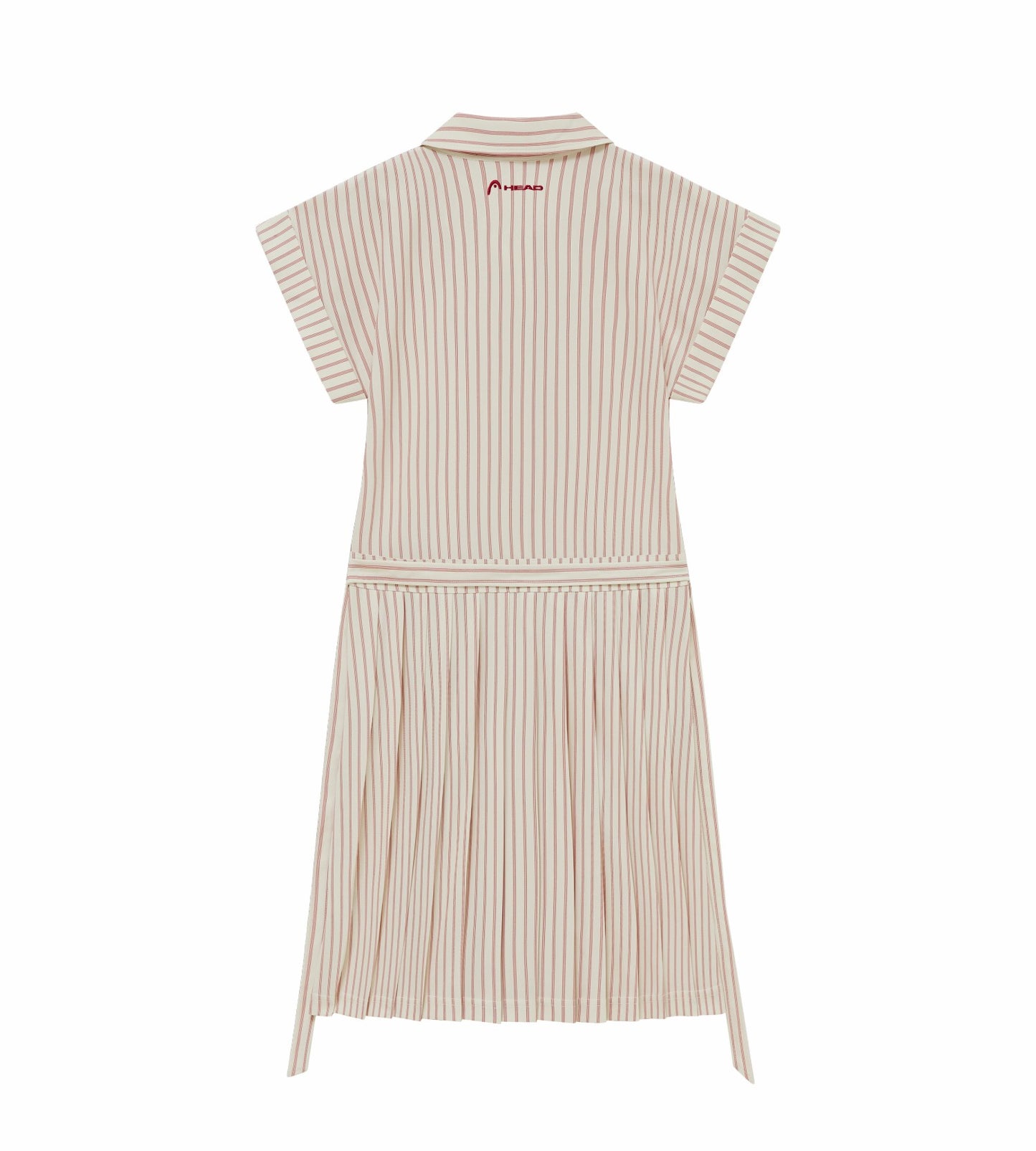 Head Golf Dolman Sleeve Pleated Dress - CREAM/RED