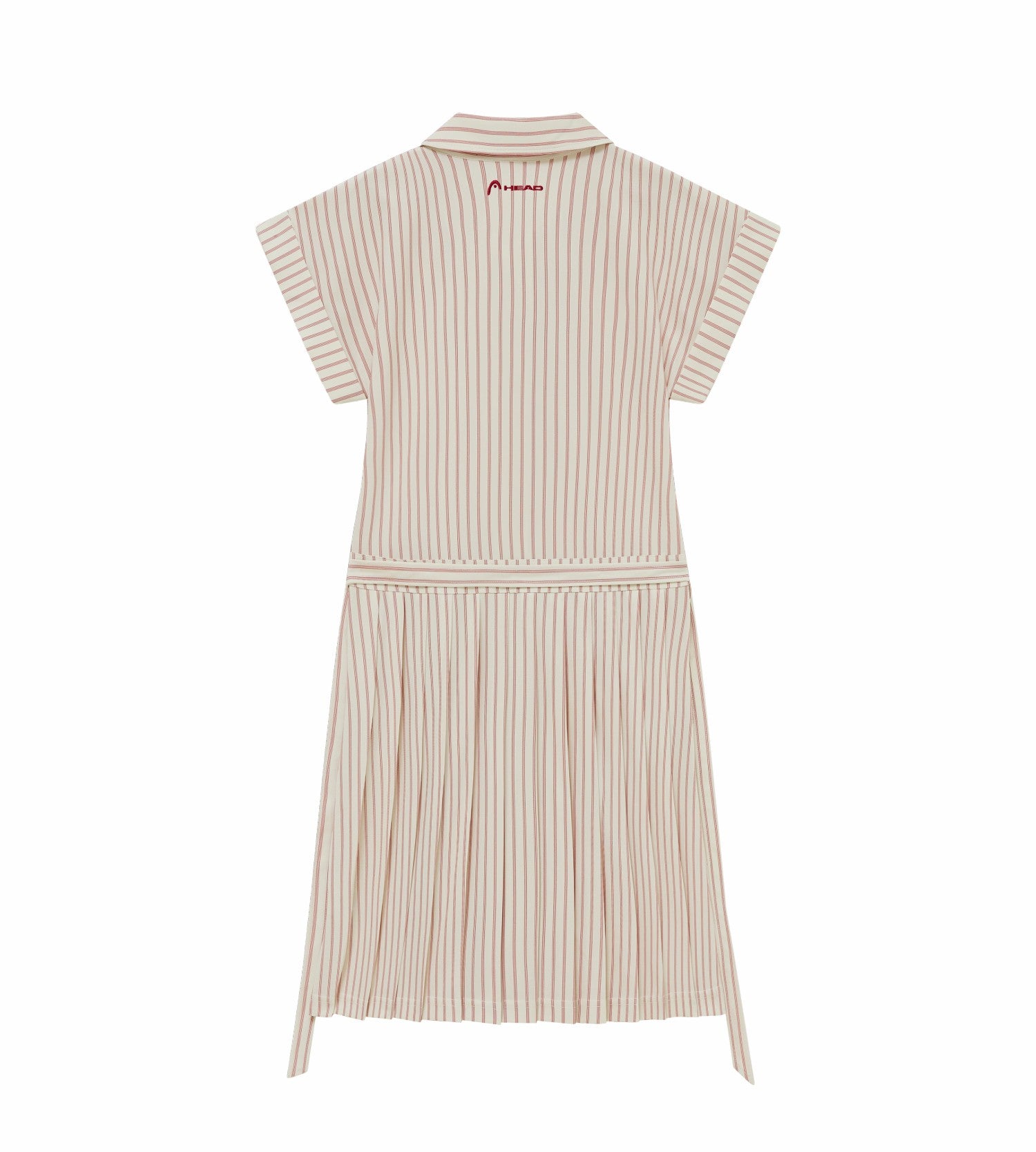 Head Golf Dolman Sleeve Pleated Dress - CREAM/RED