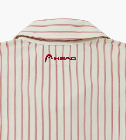 Head Golf Dolman Sleeve Pleated Dress - CREAM/RED