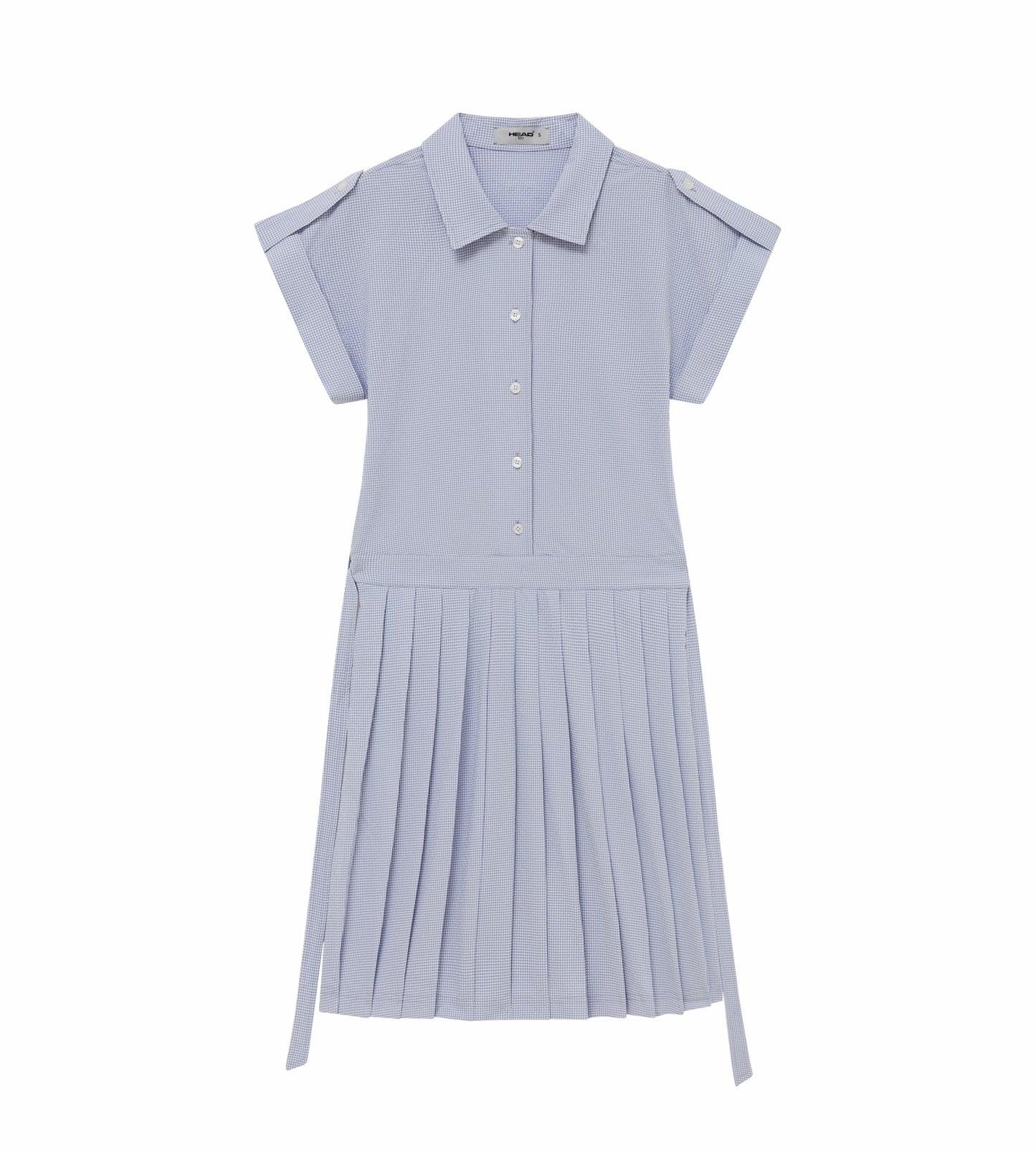 Head Golf Dolman Sleeve Pleated Dress - CREAM/DUSTY BLUE