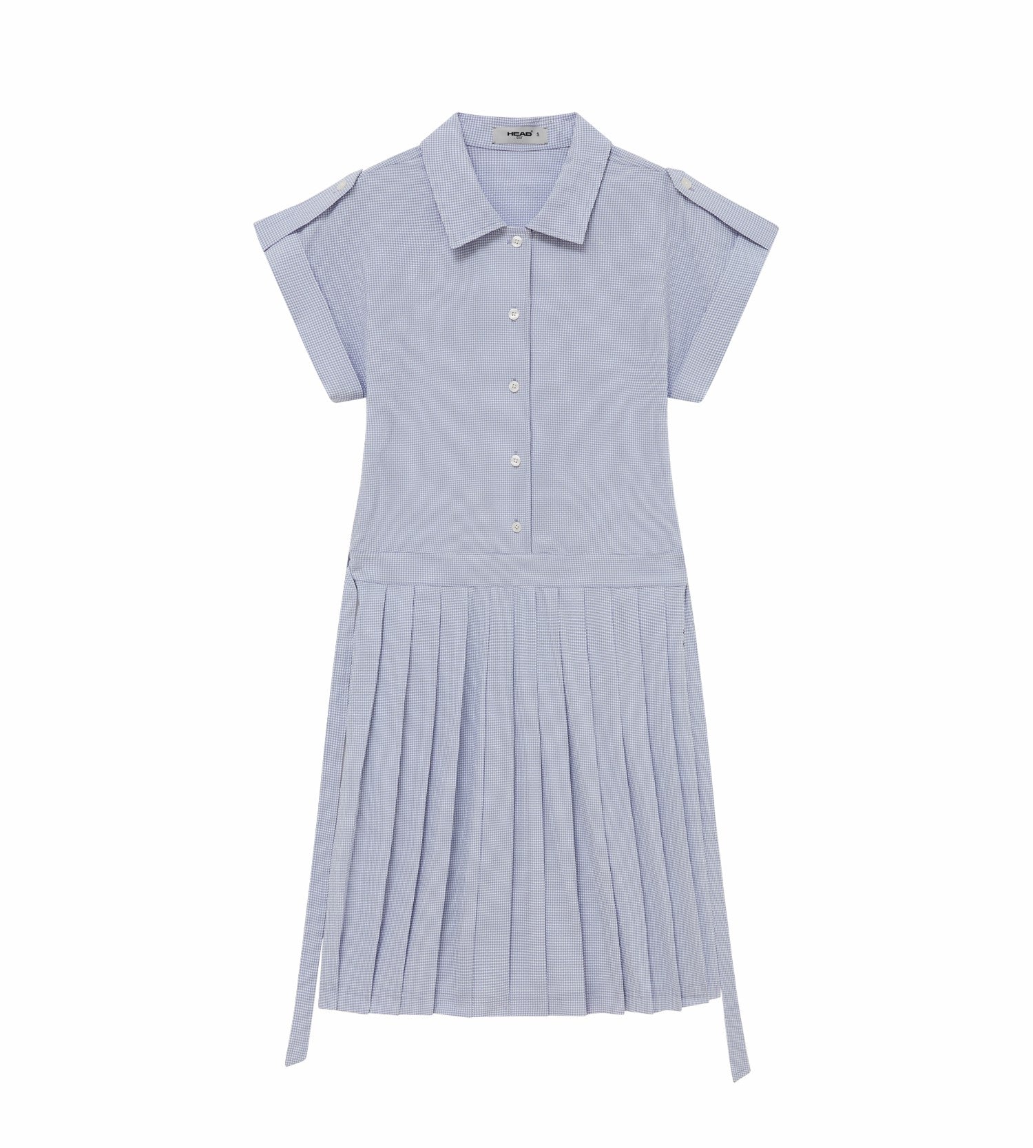 Head Golf Dolman Sleeve Pleated Dress - CREAM/DUSTY BLUE
