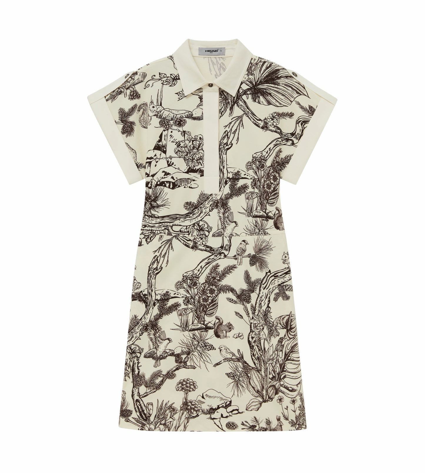 Head Golf Womens Sleeve Rolled Dress - Brown-Botanical