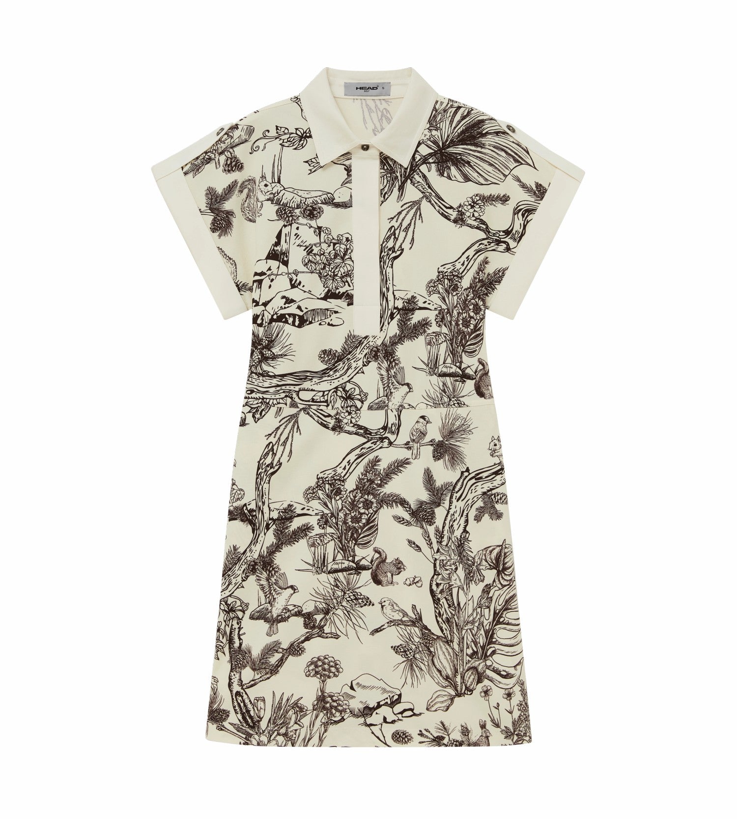 Head Golf Womens Sleeve Rolled Dress - Brown-Botanical