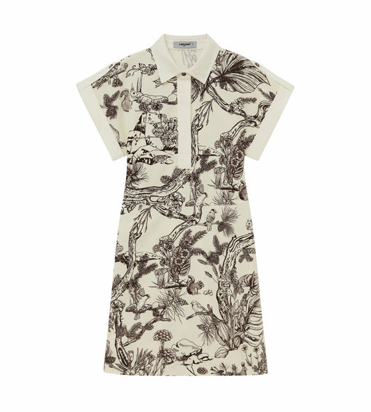 Head Golf Womens Sleeve Rolled Dress - Brown-Botanical