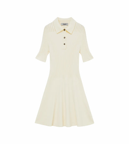 Head Golf Womens Godet Knit Dress - Cream