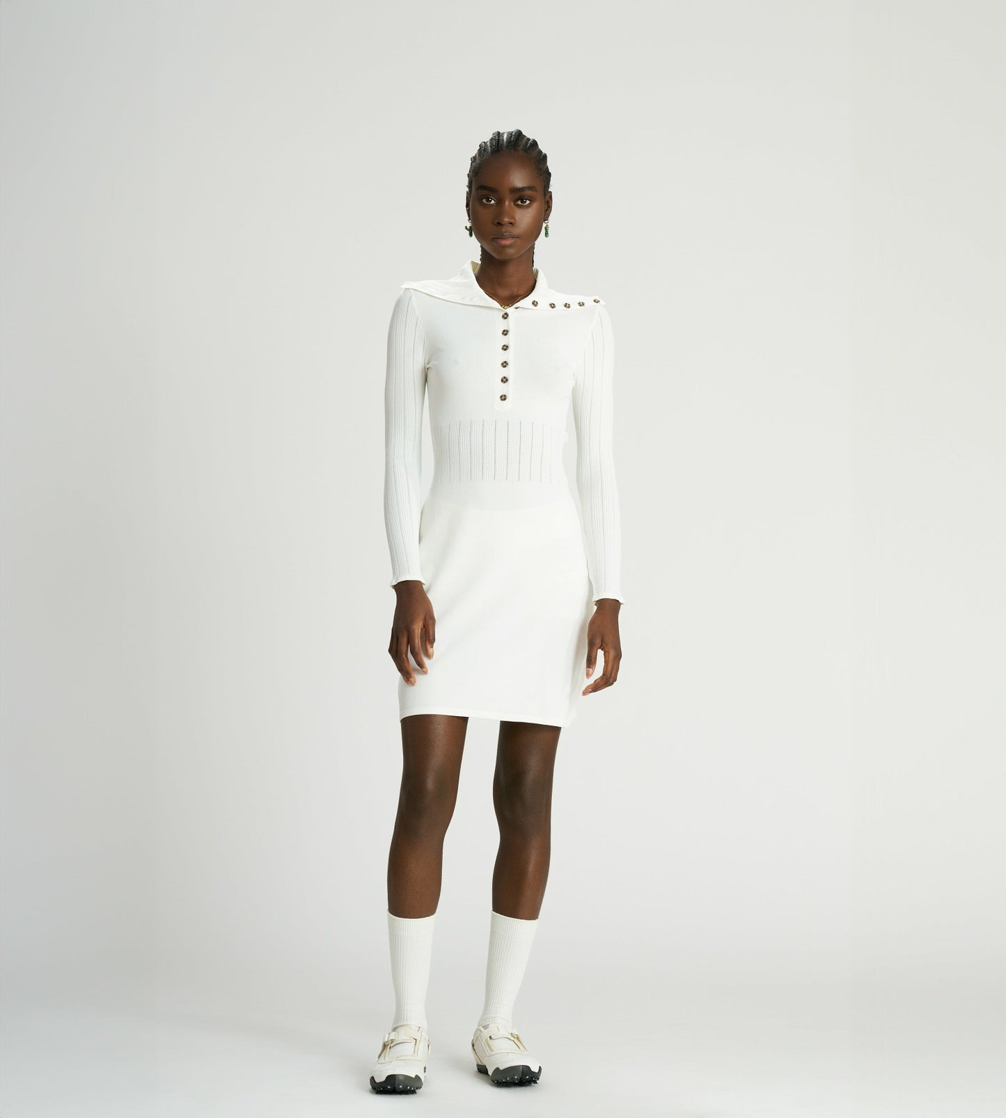 Head Golf Pointelle Knit Dress - White