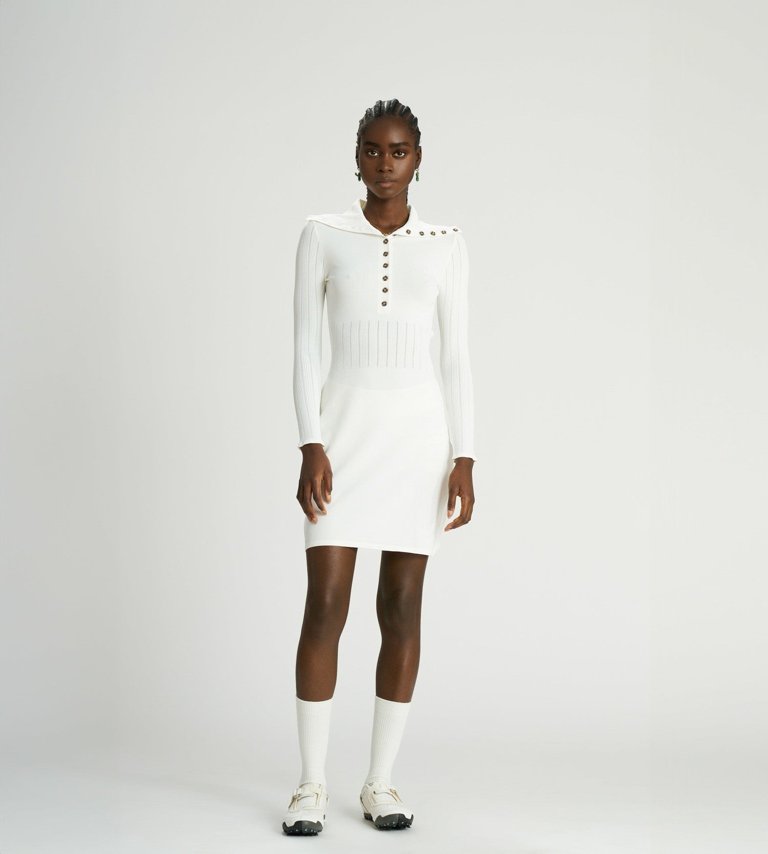 Head Golf Pointelle Knit Dress - White