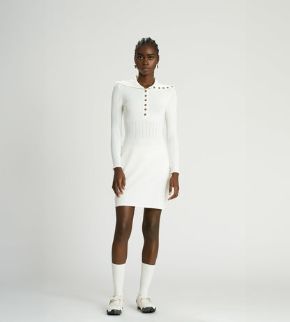 Head Golf Pointelle Knit Dress - White