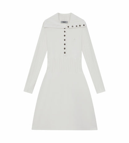 Head Golf Pointelle Knit Dress - White