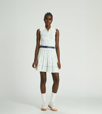 Head Golf Knit Pleat Dress - Blue-cactus