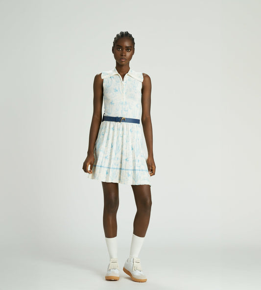 Head Golf Knit Pleat Dress - Blue-cactus