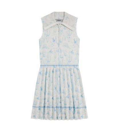 Head Golf Knit Pleat Dress - Blue-cactus