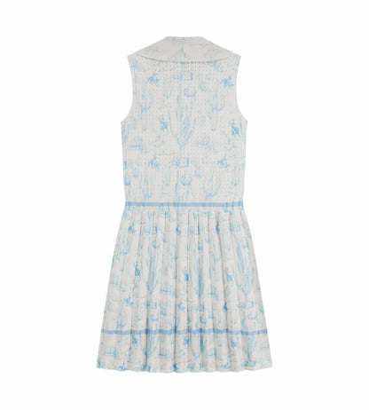 Head Golf Knit Pleat Dress - Blue-cactus