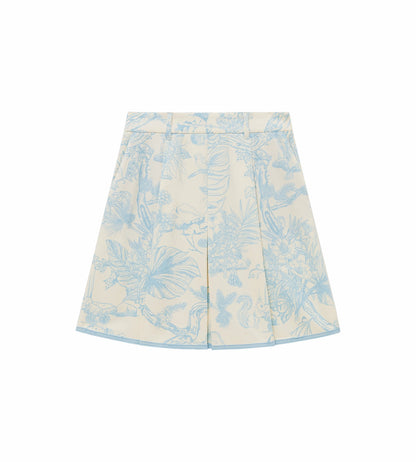 Head Golf Womens Bound Box Pleat Skirt - Blue-Botanical
