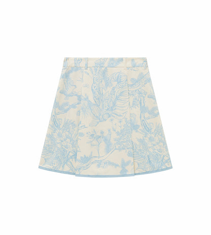 Head Golf Womens Bound Box Pleat Skirt - Blue-Botanical