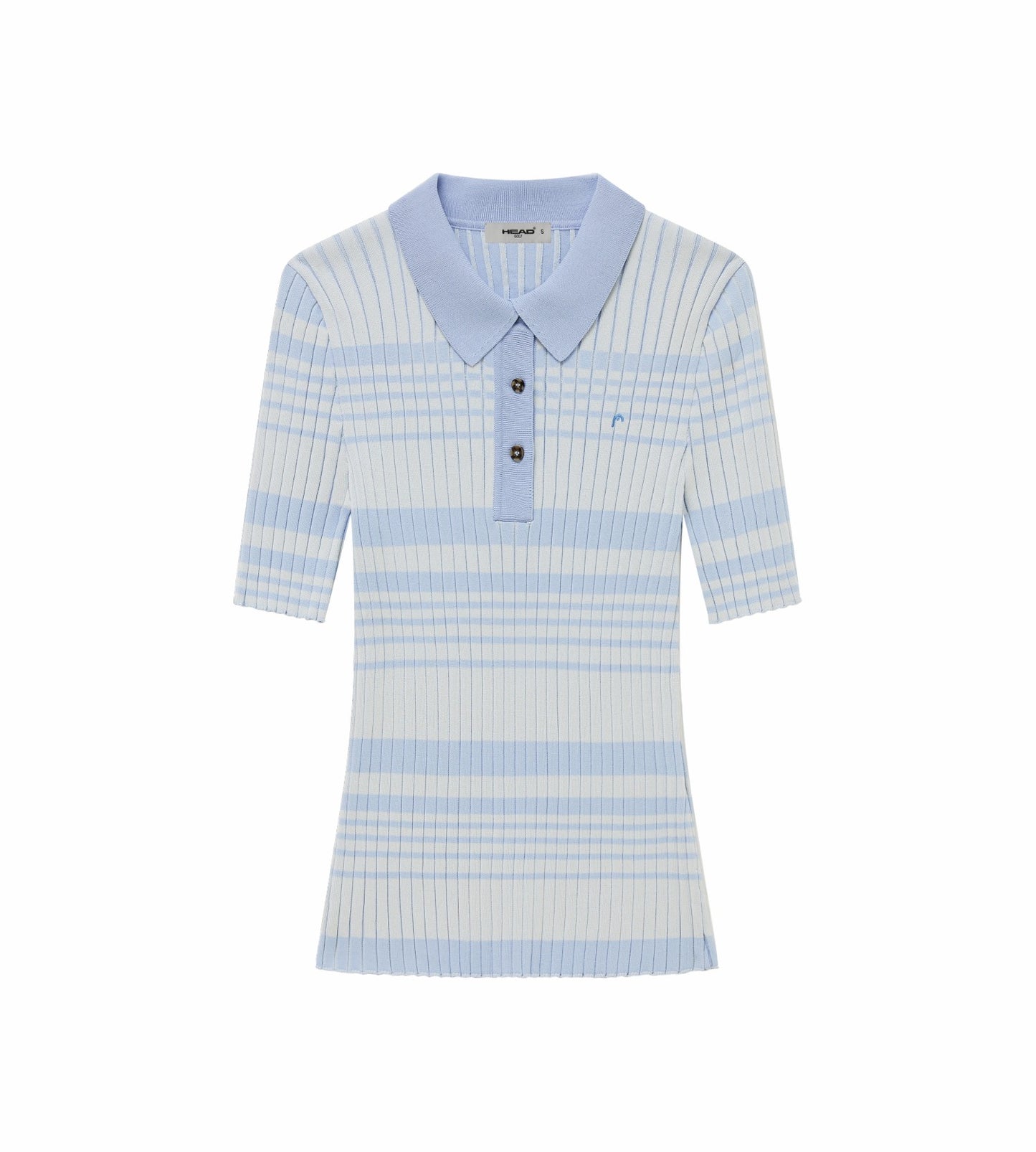 Head Golf Womens Check Knit Polo - Blue-check