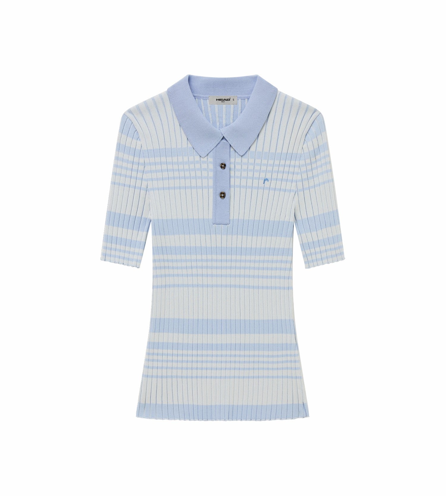 Head Golf Womens Check Knit Polo - Blue-check