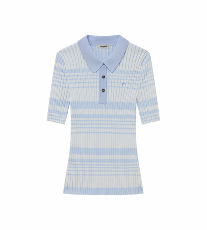 Head Golf Womens Check Knit Polo - Blue-check