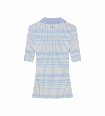 Head Golf Womens Check Knit Polo - Blue-check