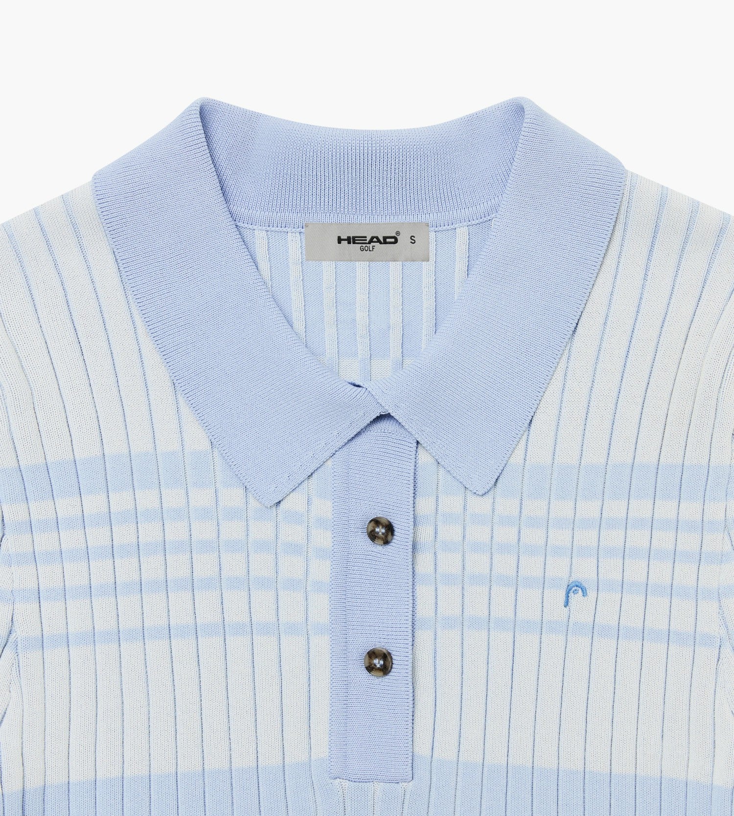 Head Golf Womens Check Knit Polo - Blue-check