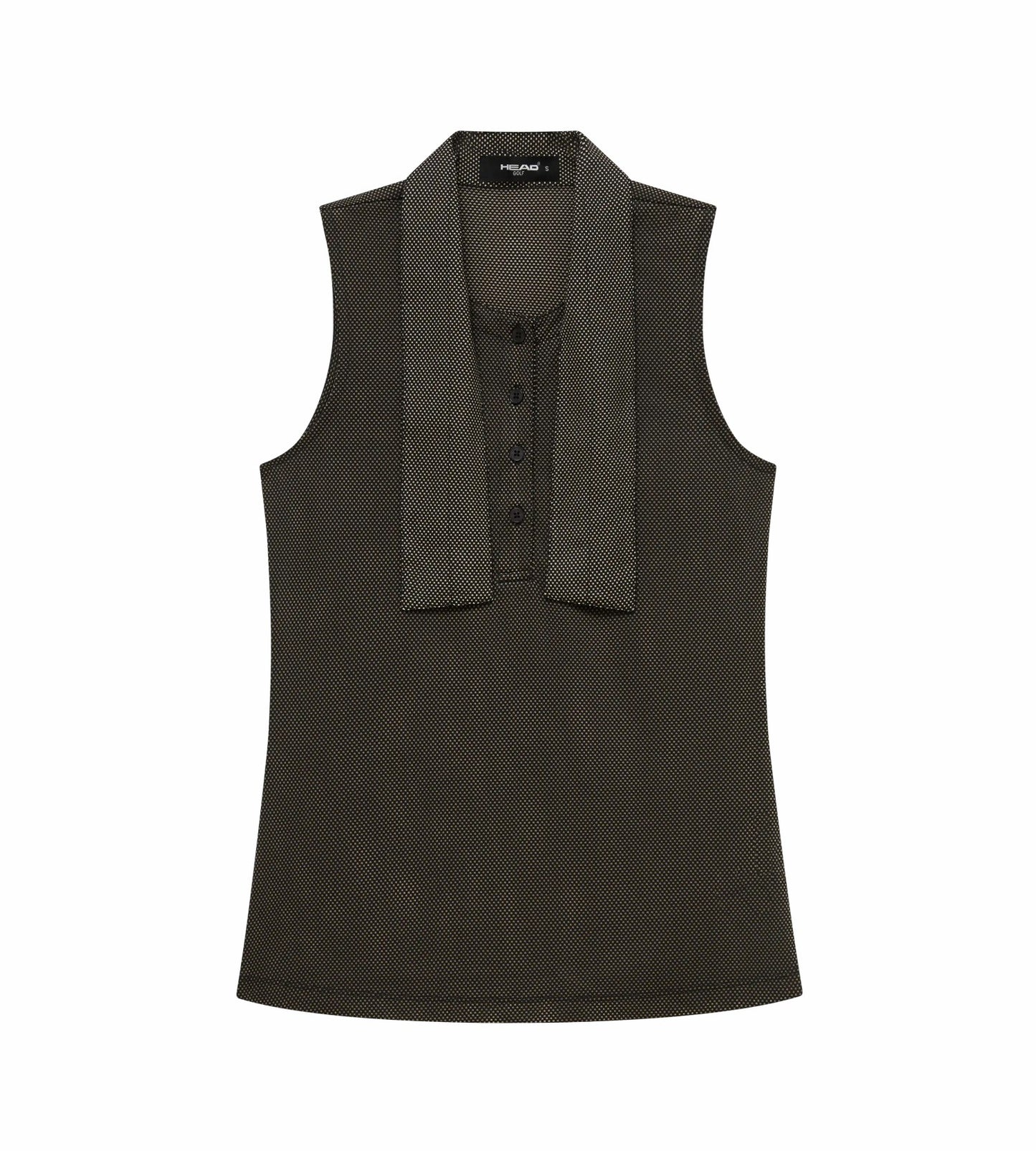 Head Golf Womens Tie Collar Top - BROWN/MESH