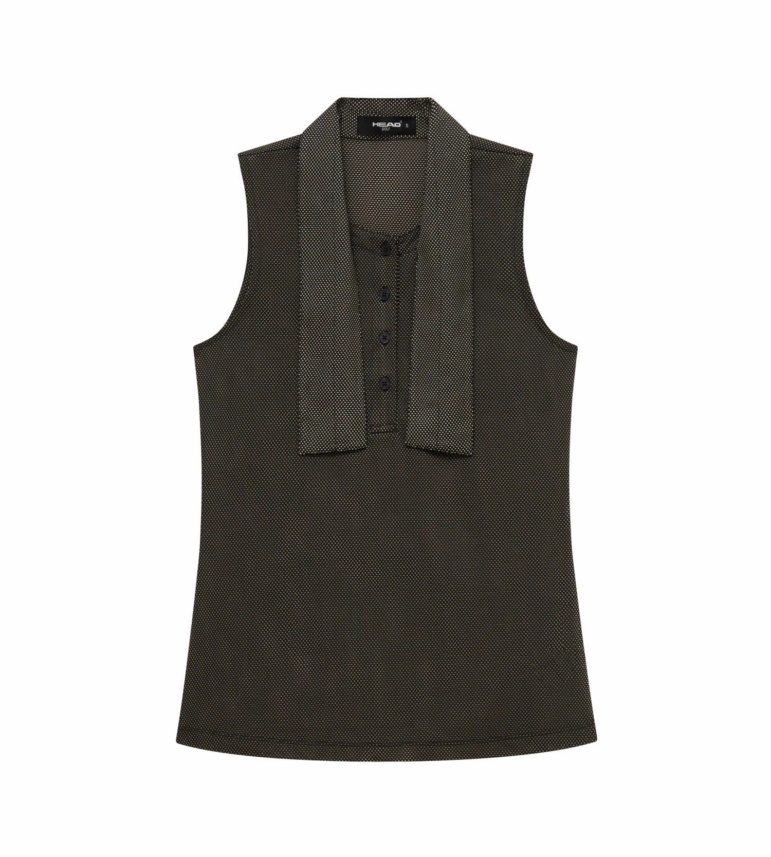 Head Golf Womens Tie Collar Top - BROWN/MESH