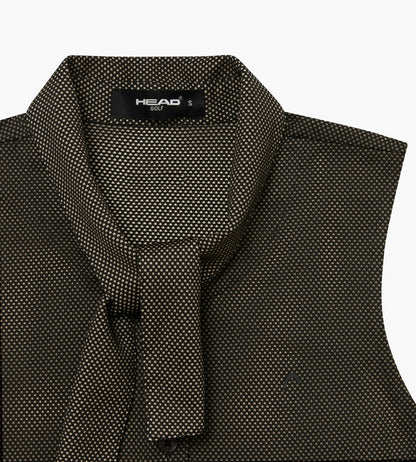 Head Golf Womens Tie Collar Top - BROWN/MESH