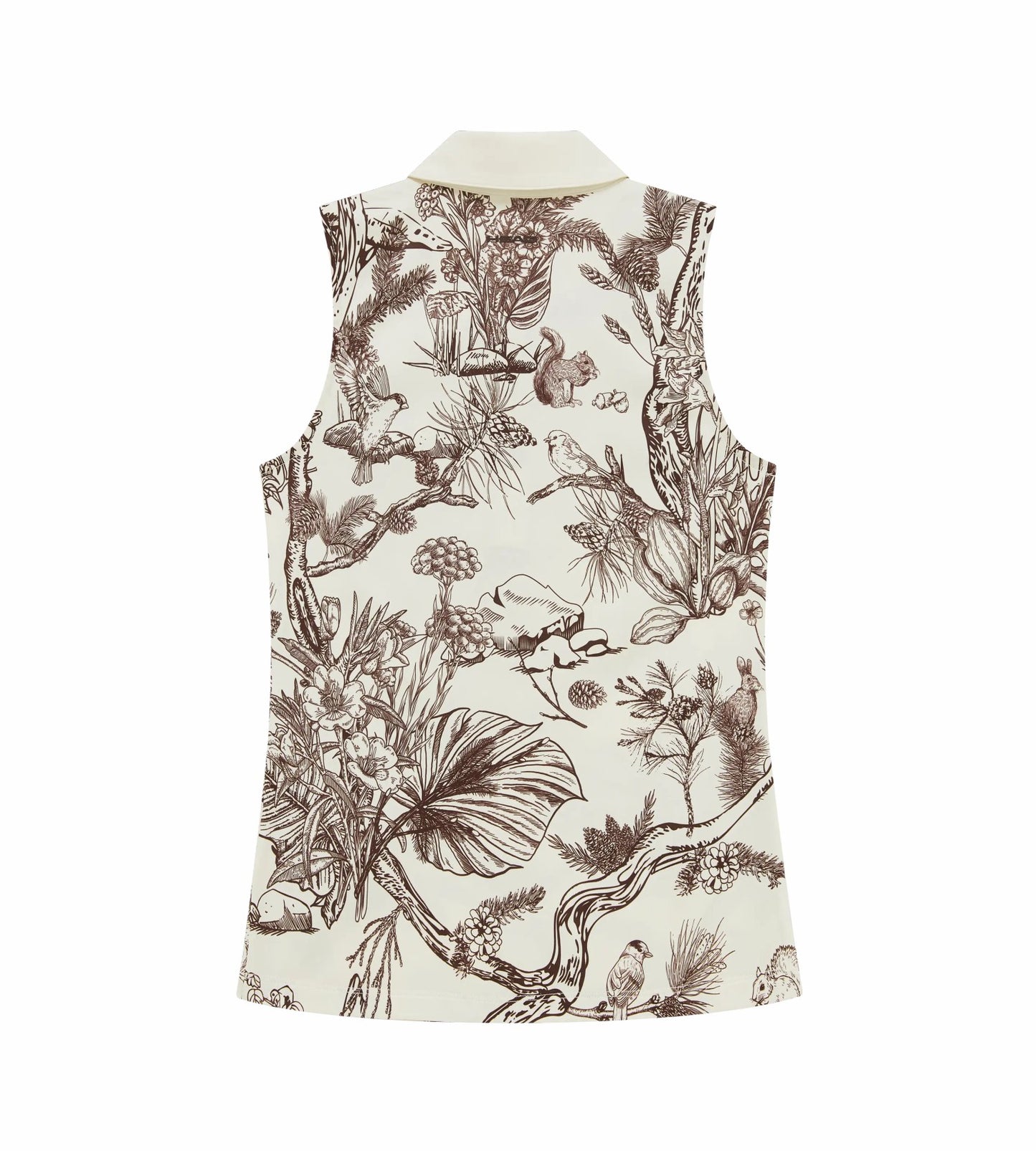 Head Golf Womens Tie Collar Top - Brown-Botanical
