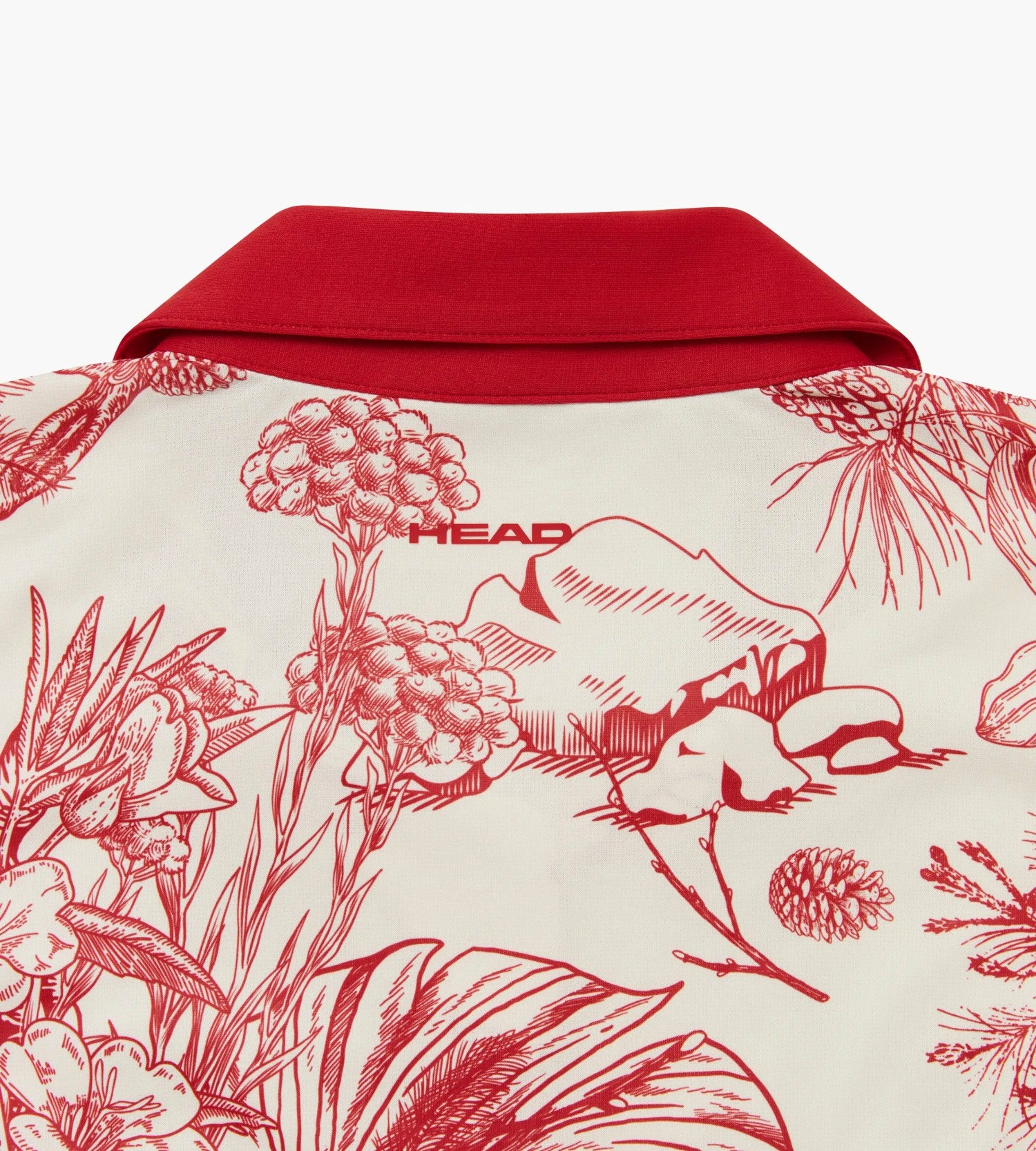Head Golf Womens Tie Collar Top - Red-Botanical