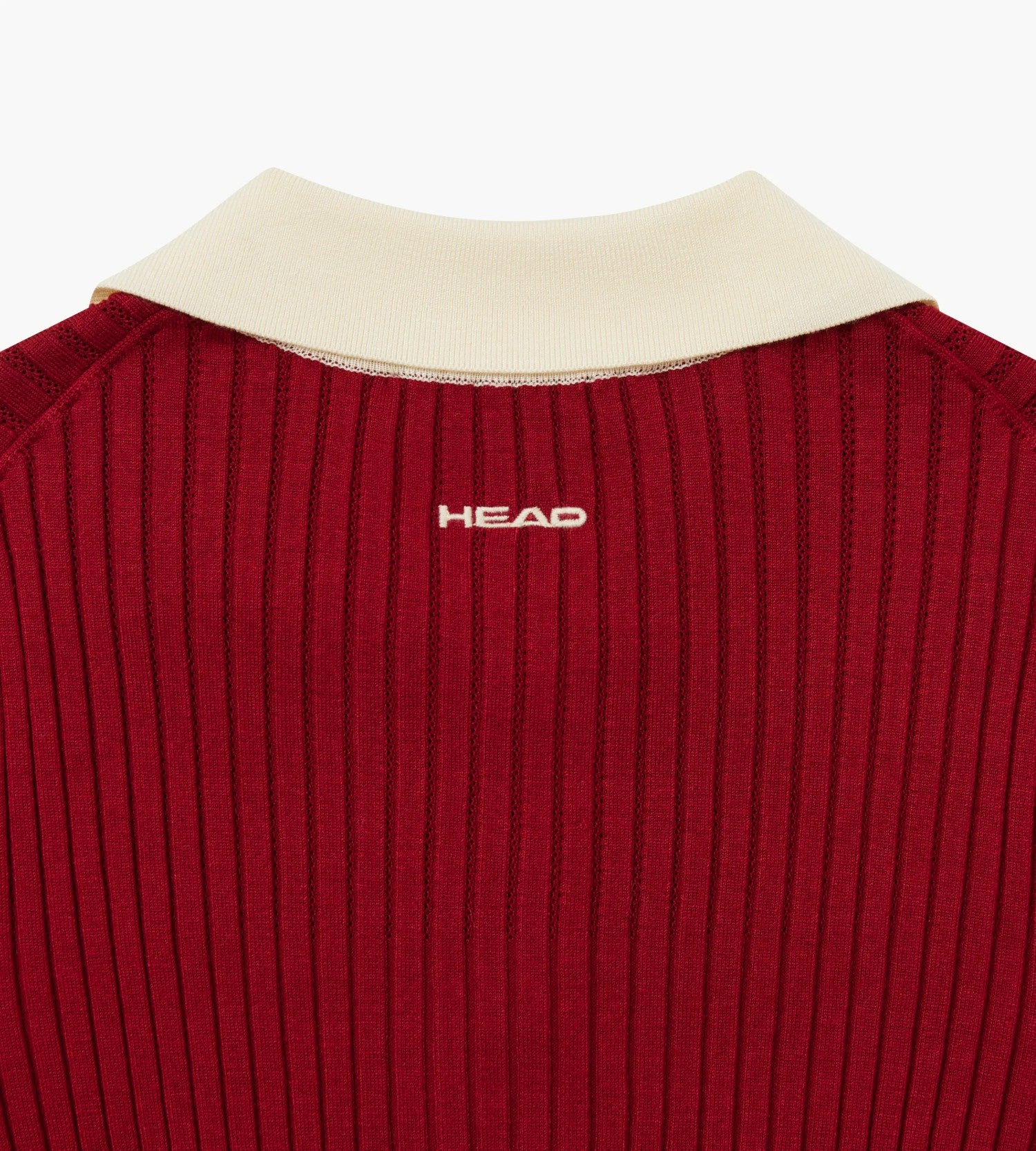 Head Golf Womens Pointelle Rib Long Sleeve Knit Polo - Red-Cactus