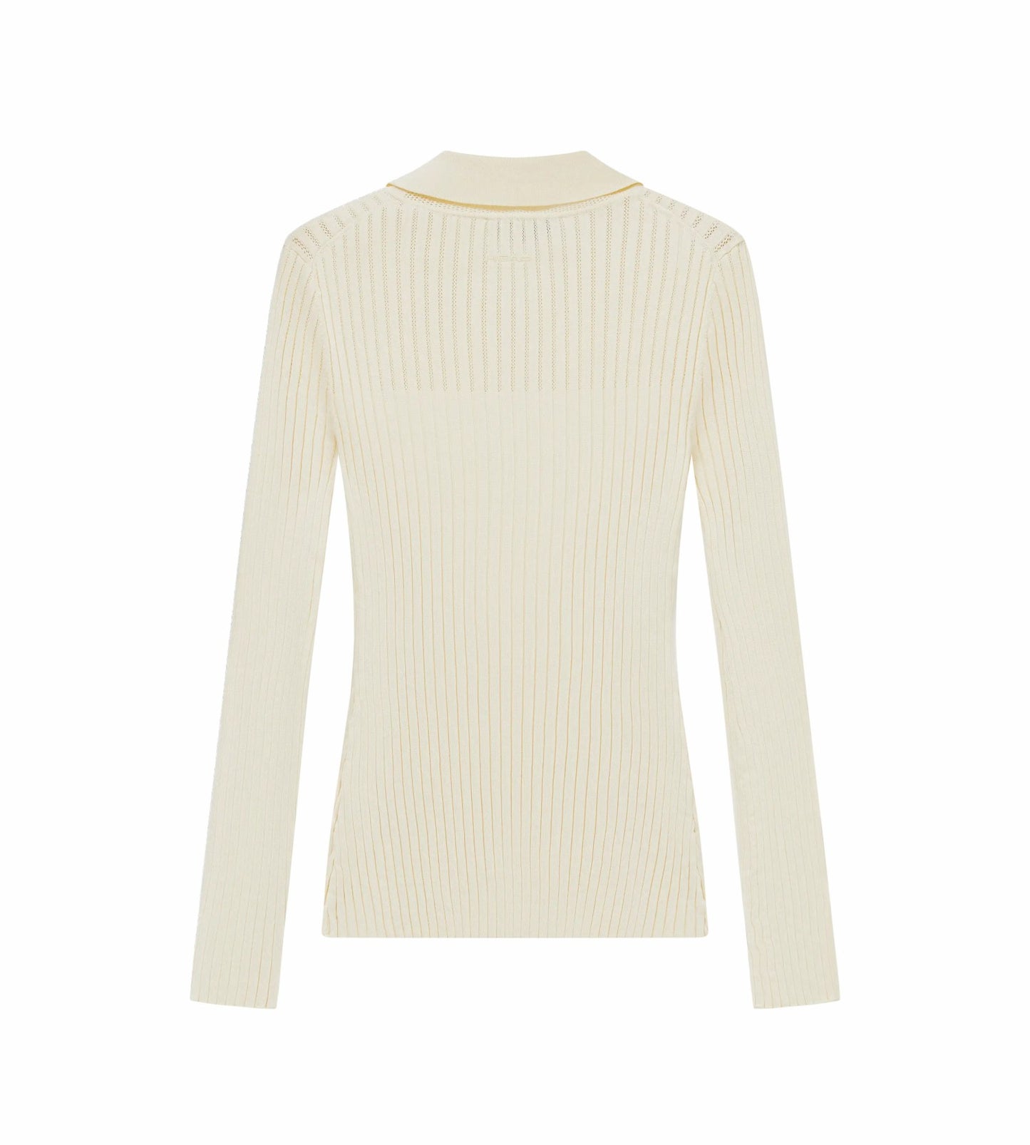 Head Golf Womens Pointelle Rib Long Sleeve Knit Polo - Cream