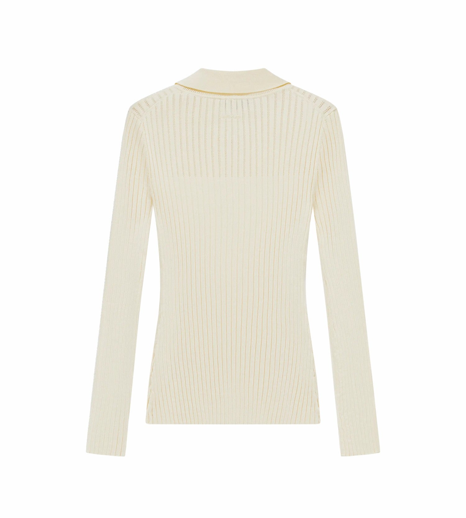 Head Golf Womens Pointelle Rib Long Sleeve Knit Polo - Cream