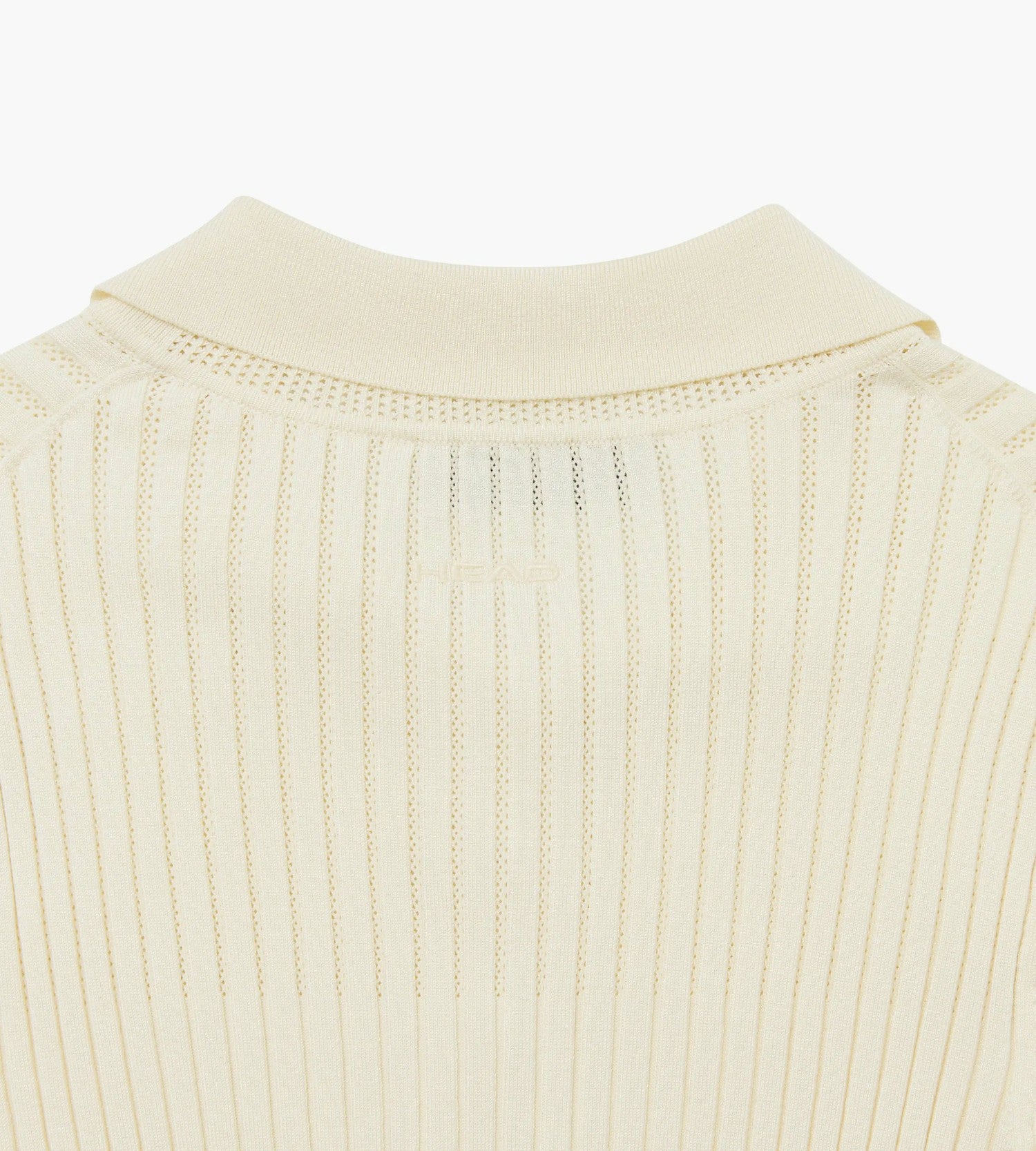 Head Golf Womens Pointelle Rib Long Sleeve Knit Polo - Cream