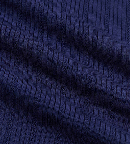 Head Golf Womens Long Sleeve Pointelle Knit Polo - Navy