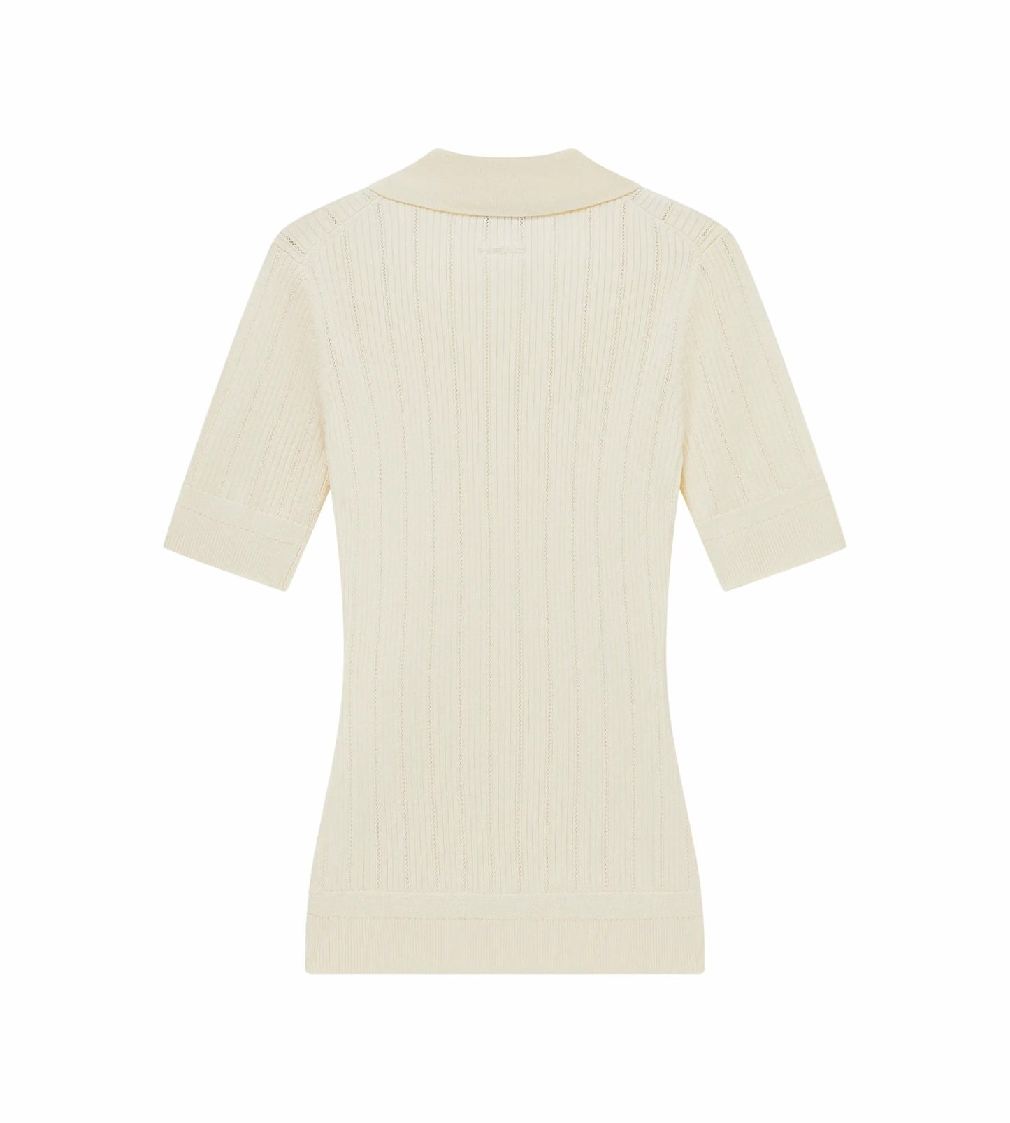 Head Golf Womens V Neck Pointelle Knit Polo - Cream